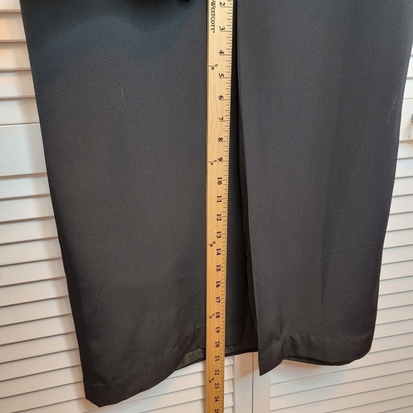 VTG ELLIETTE Silk Sheath Modest Dress Gown Black Embellish Neck Sleeveless Sz 10 - Picture 13 of 14